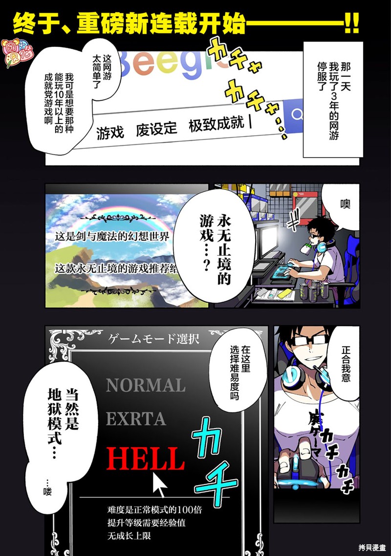 地狱模式～喜欢速通游戏的玩家在废设定异世界无双 第01话 单击左键进入下一页