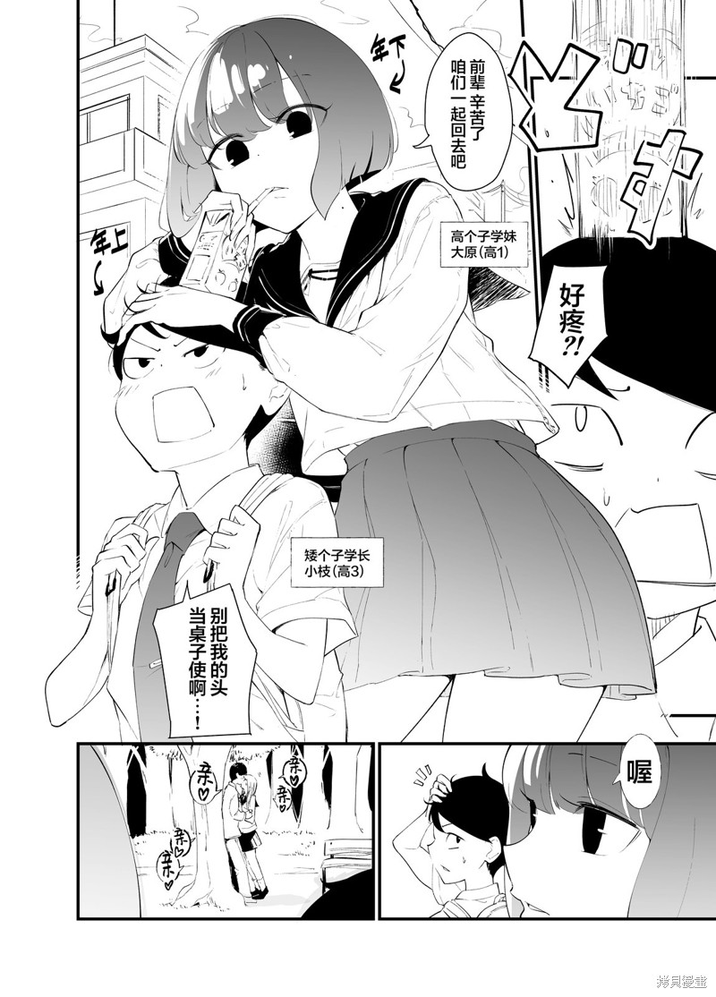 高个子的後辈（女）和矮个子的前辈（男）漫画03话